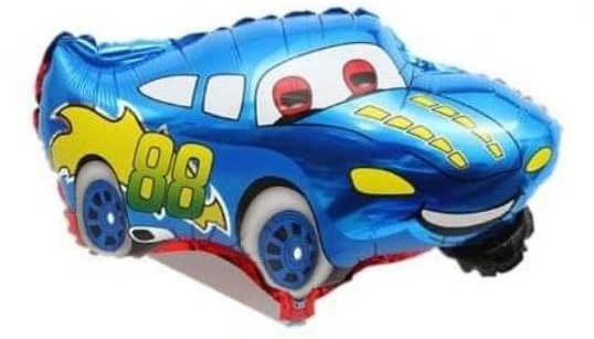 ลูกโป่งฟอยล์รถสีฟ้า / Blue car Foil Balloon