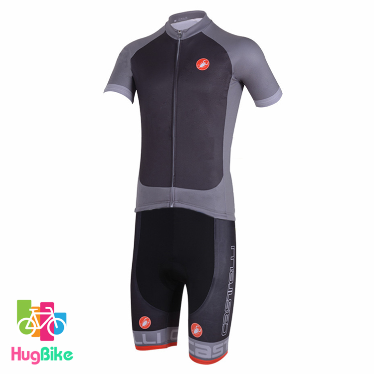 ชุดจักรยานแขนสั้นทีม Castelli 18 (01) สีดำเทา