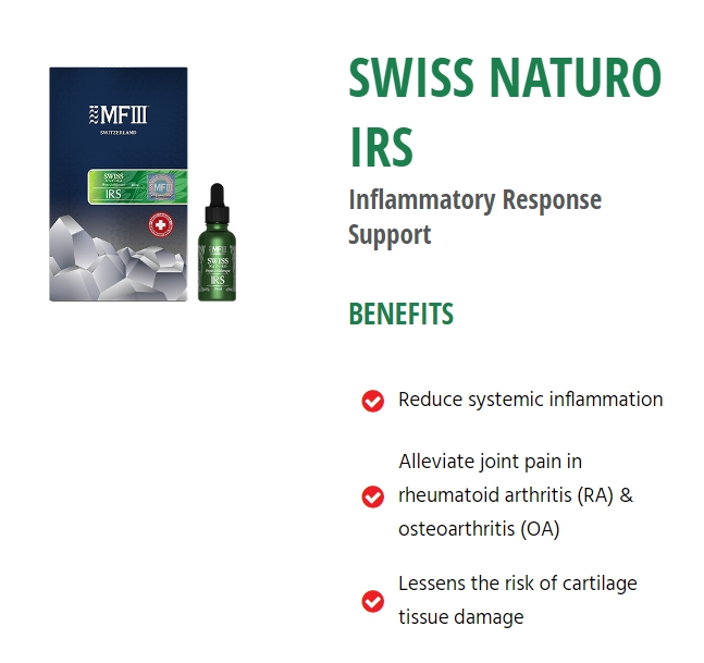 SWISS NATURO IRS Inflammatory Response Support รองรับและตอบสนองต่ออาการอักเสบอวัยวะ