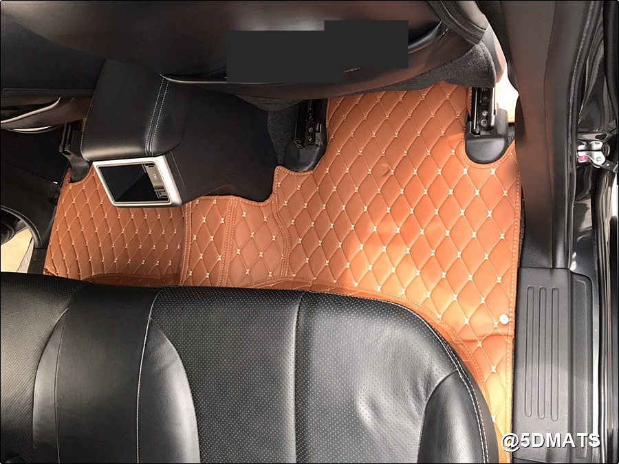 พรมปูพื้นรถยนต์ 6D MITSUBISHI TRITON 4ประตู ปี2015-23 พรม6D QJ VIP หนาพิเศษ สีน้ำตาล เต็มคัน 3ชิ้น