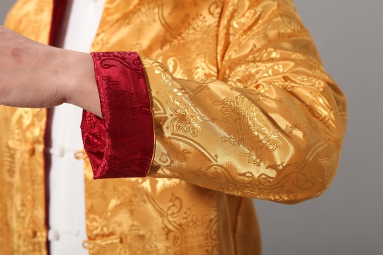 เสื้อจีนผู้ชาย โทนแดงทอง