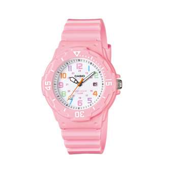 Casio Standard นาฬิกาข้อมือผู้หญิง สีชมพู/ขาว สายเรซิ่น รุ่น LRW-200H-4B2VDF