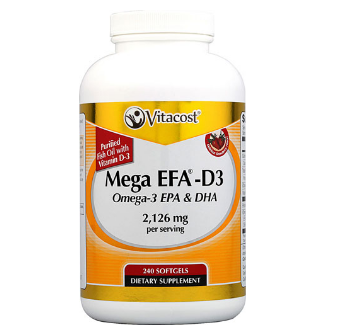 Vitacost Synergy Mega EFA® + D3 - 1200 mg Omega-3 EPA & DHA with 2000 IU Vitamin D3
