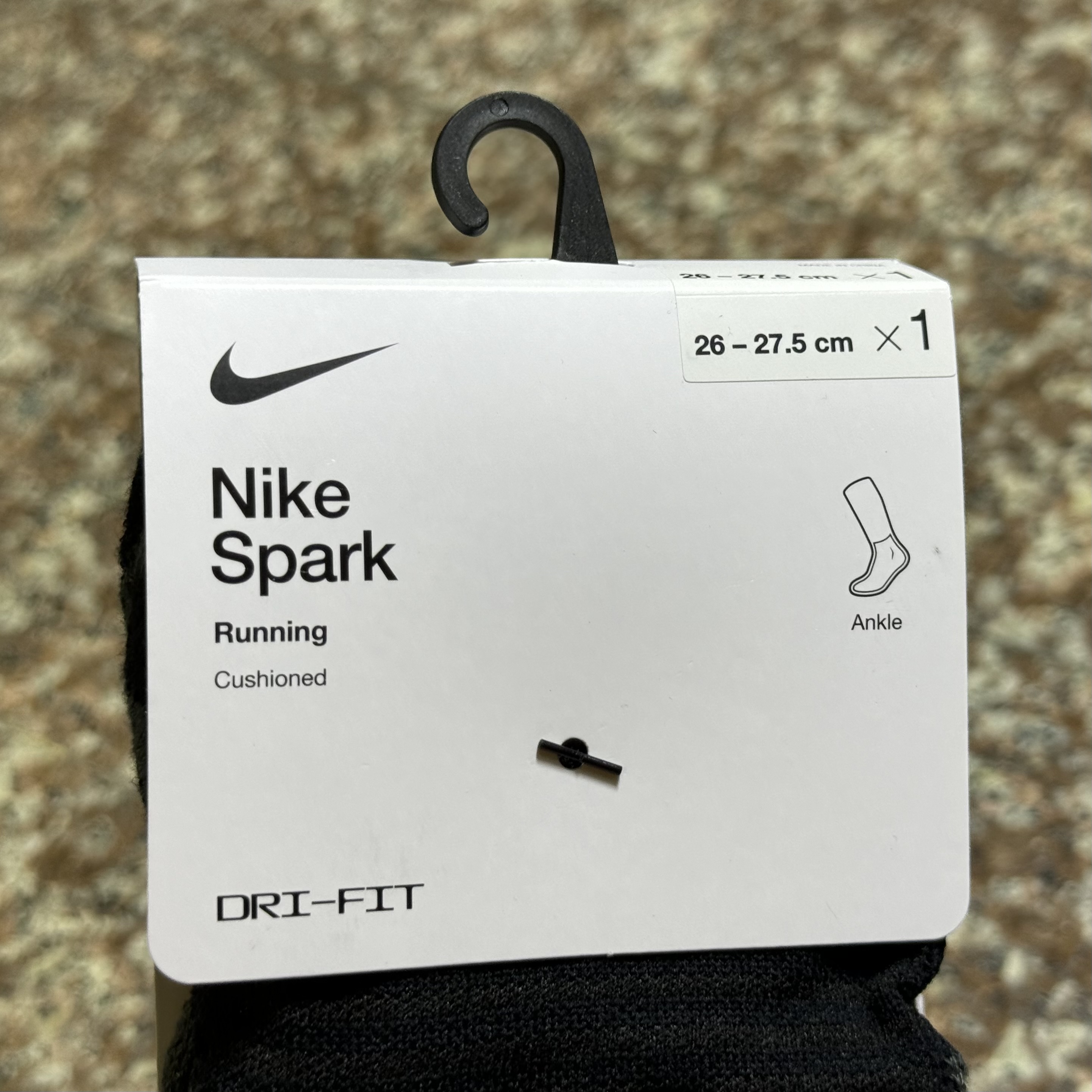 ถุงเท้าวิ่ง Nike Spark Cushioned Ankle Running Socks ‘BLACK’ (M,L)