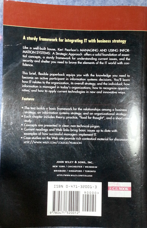 หนังสือ Managing and Using Information Systems - Keri E Pearlson