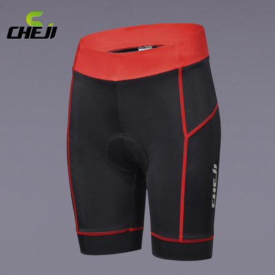 ชุดจักรยานผู้หญิงแขนสั้นขาสั้น CheJi 14 (08) สีขาวแดงลายปลาคราฟ