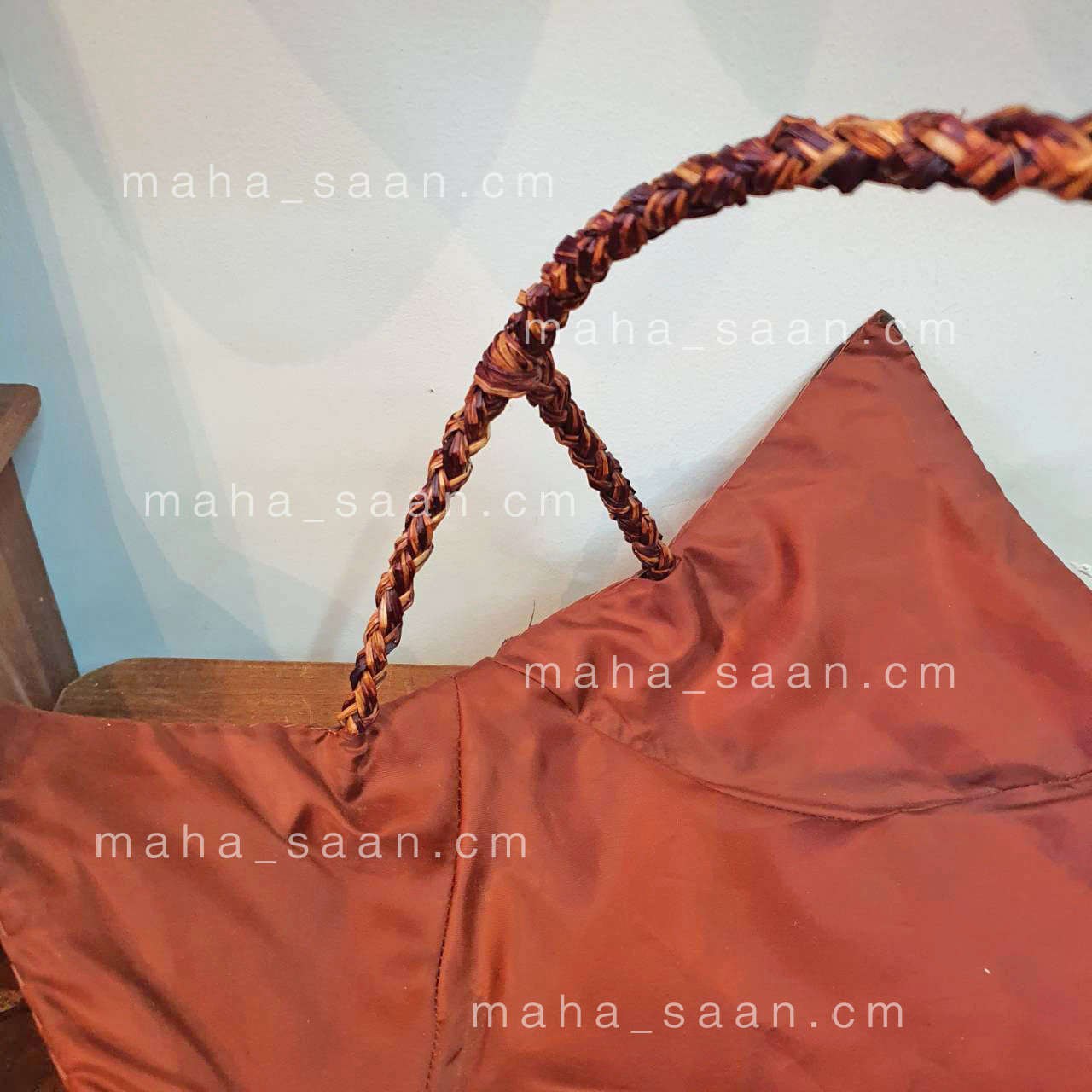 กระเช้ากระจูดทรงเหลี่ยม หูหิ้ว บุผ้า สำหรับจัดกระเช้า แต่งร้าน แนววินเทจ งานฝีมือ วัสดุจากธรรมชาติ ✿