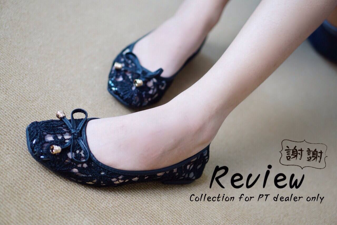 รองเท้าคัชชูผ้าลายลูกไม้