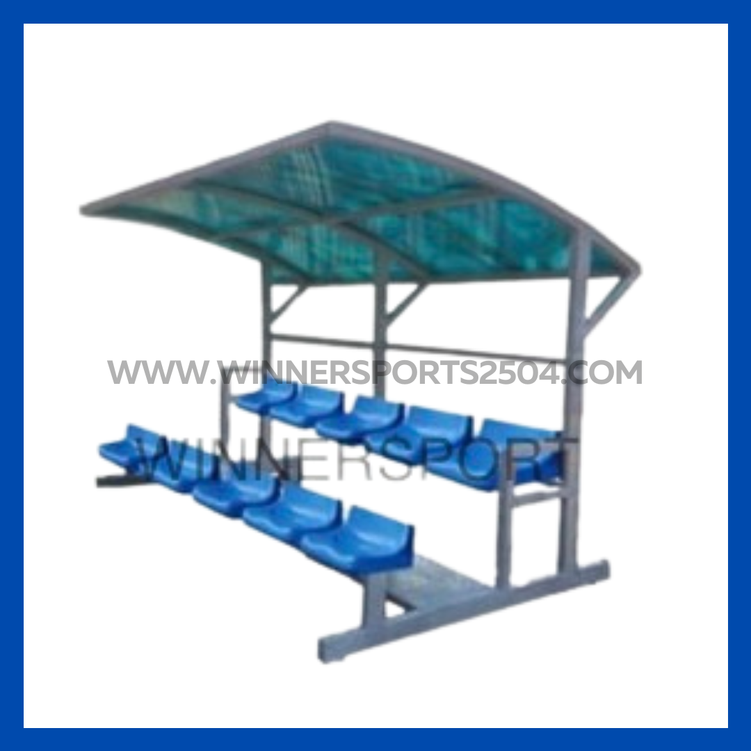 ที่นั่งนักกีฬา 10 ที่นั่ง (ที่นั่งวัสดุ HDPE) มีหลังคา