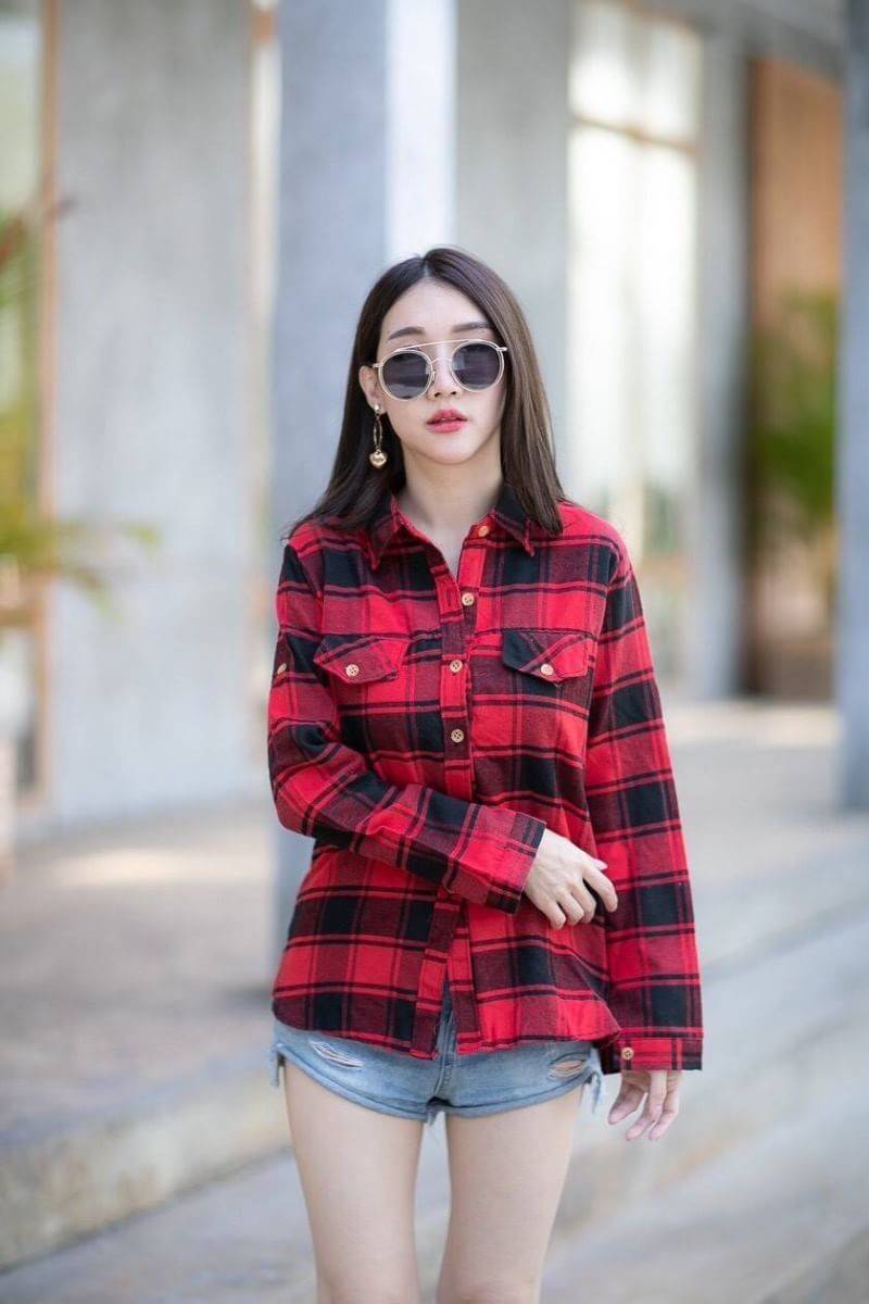 เสื้อเชิ้ตแขนยาวลายสก็อต