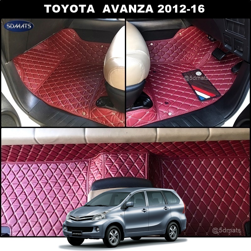 พรมปูพื้นรถยนต์ 6D TOYOTA AVANZA (ปี2012-16) พรม6D QX สวยงาม เข้ารูป ปูเต็มคัน 5ชิ้น