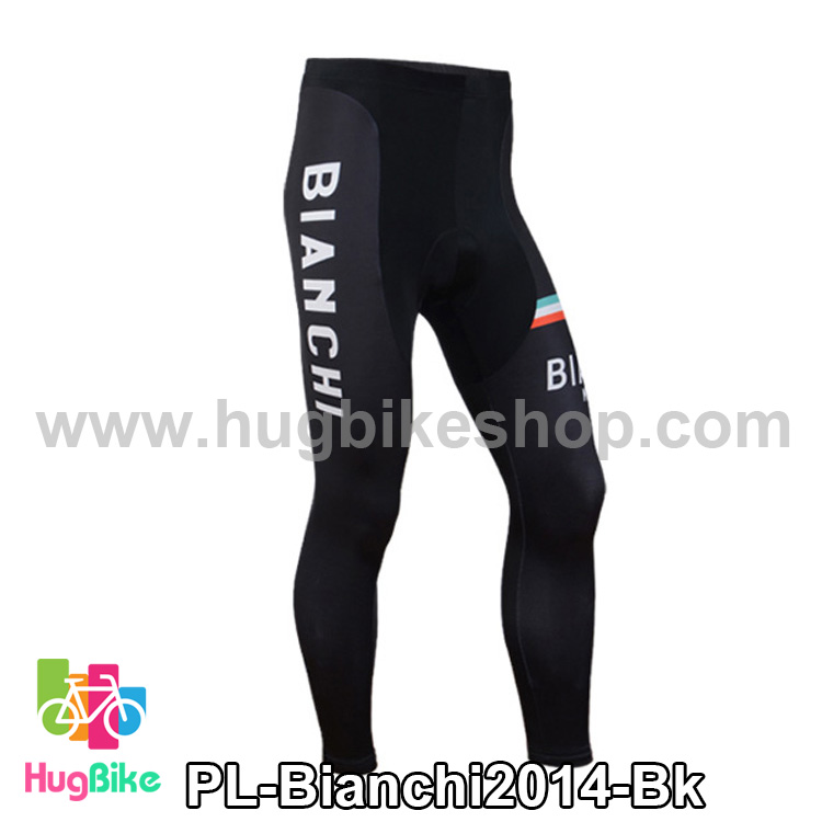 กางเกงจักรยานขายาวทีม Bianchi 14 สีดำ