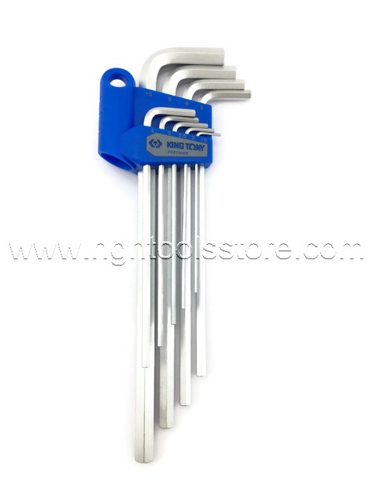 ประแจหกเหลี่ยม ยาว สีขาว 9 ตัวชุด 1.5-10mm 20209MR ยีห้อ KINGTONY