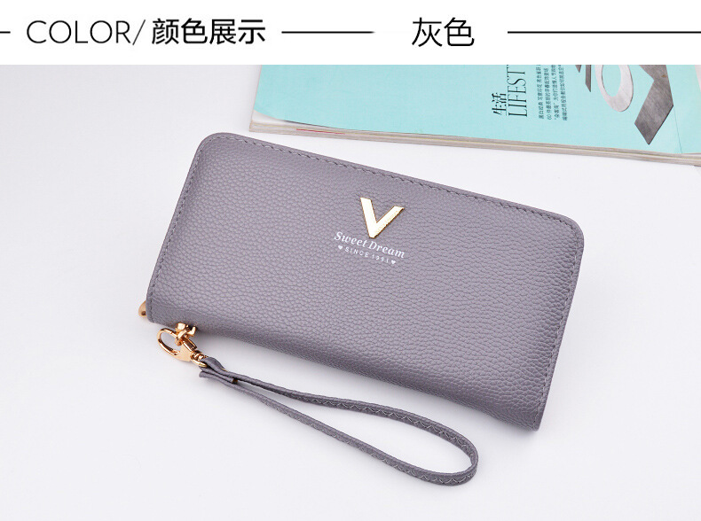 korea กระเป๋าสตางค์ใบยาว กระเป๋าเงินผู้หญิง กระเป๋าตังตามวันเกิด รุ่น (black/pink/blue)