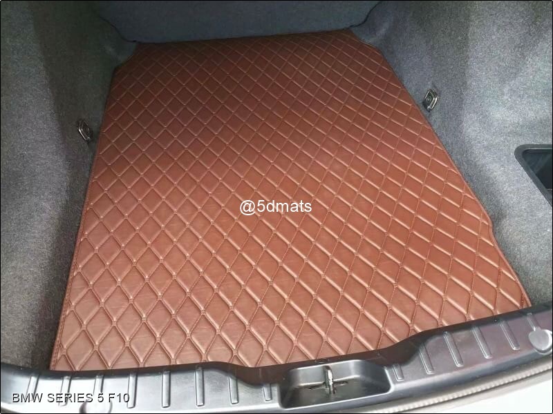 พรมปูพื้นรถยนต์5D BMW SERIES 5 F10 (2010-16) พรม5D ลายRICH สีกาแฟ รวมแผ่นปูท้าย เต็มคัน (4ชิ้น)