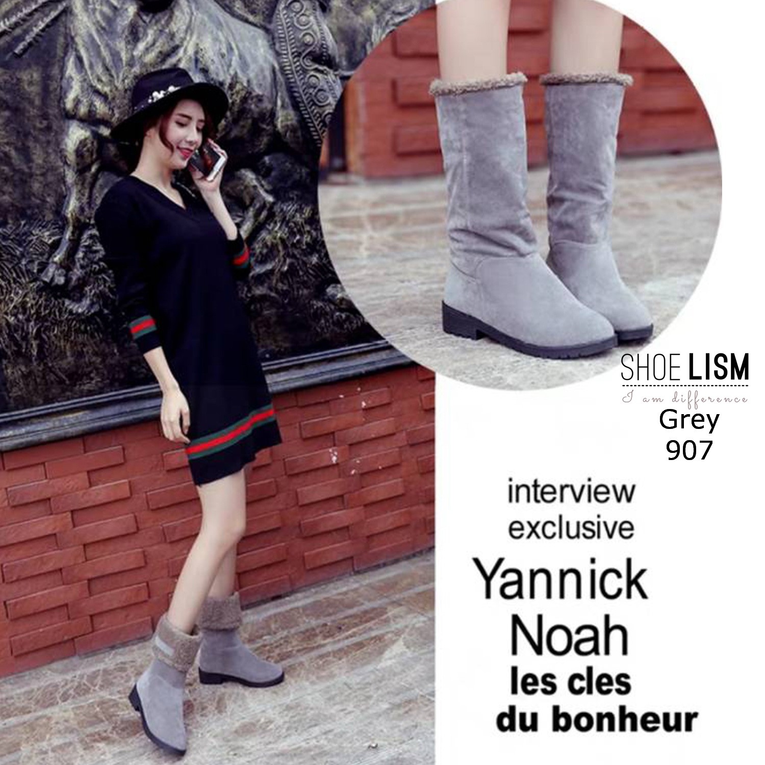 รองเท้าบู๊ท ด้านในขนนุ่ม