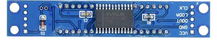 โมดูลจอแสดงตัวเลข 7 ส่วน 8 หลัก ใช้ไอซีเบอร์ MAX7219 เป็นตัวขับ ขนาด 0.36"