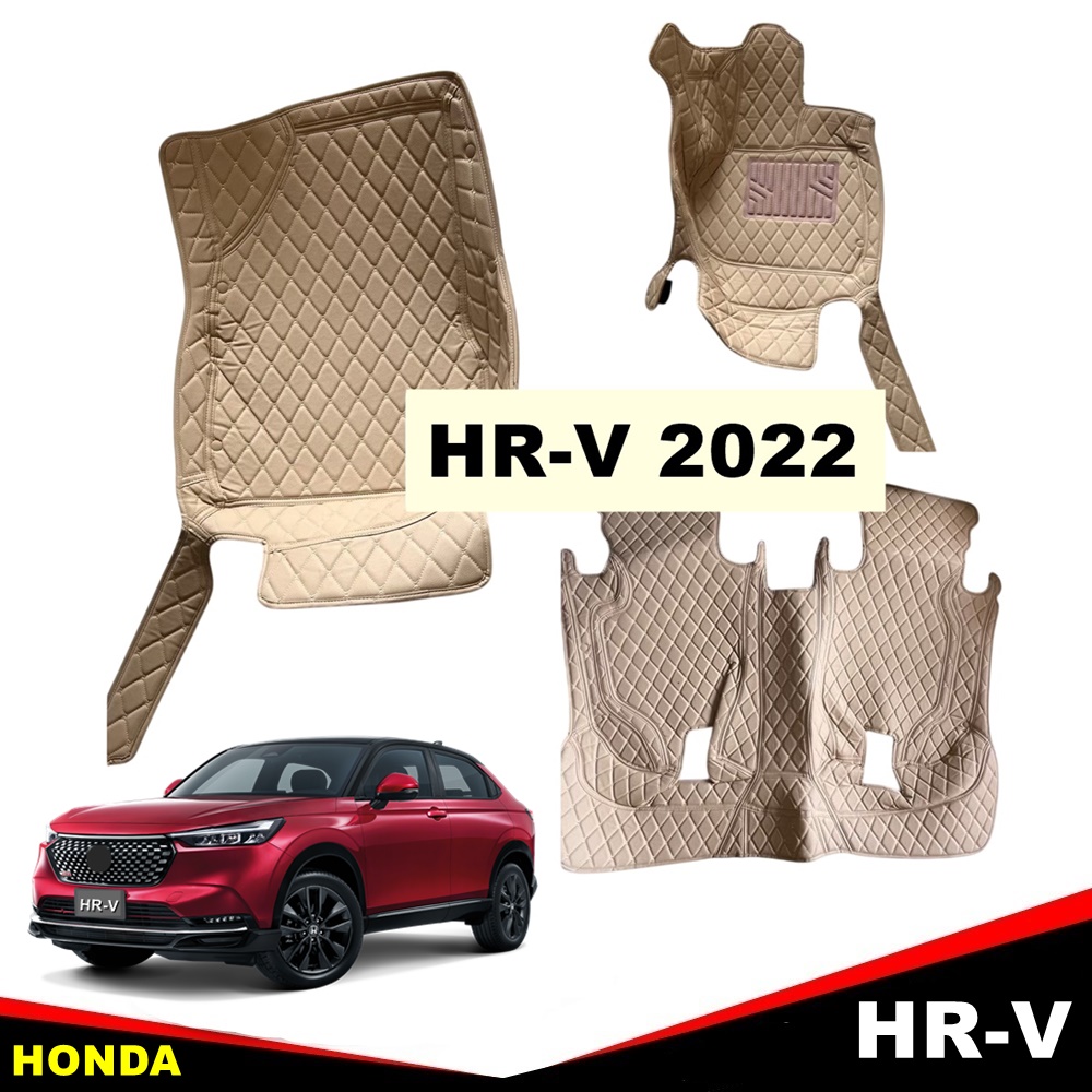 พรมรถยนต์ 6D HONDA HR-V 2022-28 สีครีม หรูหรา สะอาดตา ปกป้อง เข้ารูป 3ชิ้น