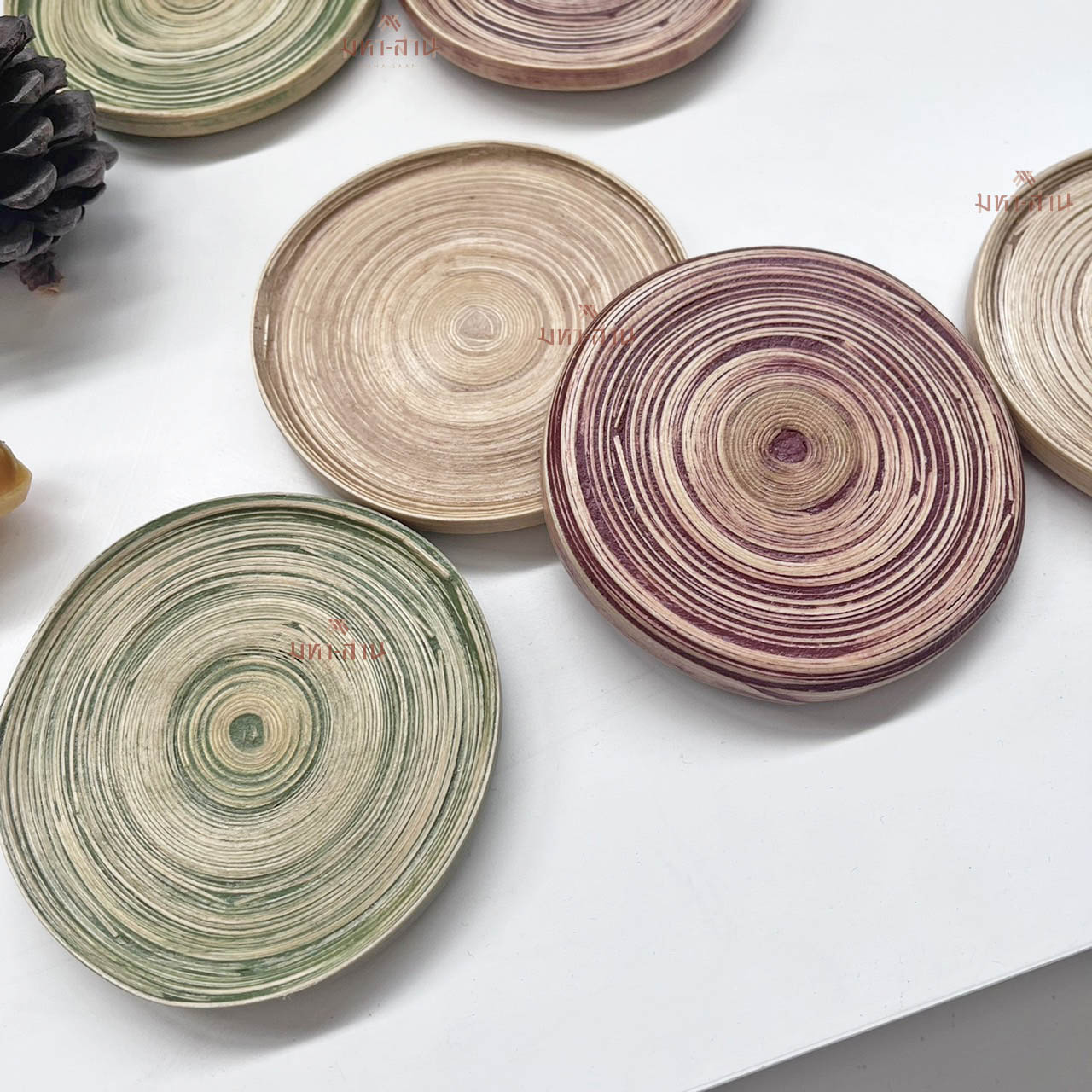 รองเเก้วสาน ไม้ไผ่ มินิมอล คาเฟ่ พร็อพถ่ายรูป (ขนาดกว้าง 3.5นิ้ว) coaster