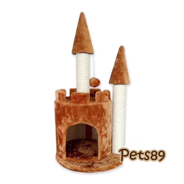 คอนโดแมว พร้อมที่นอนและที่ลับเล็บ ทรงปราสาท