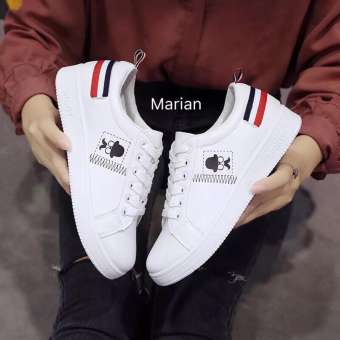 Marian รองเท้าผ้าใบผู้หญิง รองเท้าแฟชั่นสไตล์เกาหลี No.A074- (สีขาว)