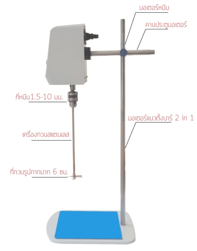 🌈12599 overhead stirrer เครื่องปั่นครีม เครื่องกวนสารละลาย JB60-SH 60W (1500r/min) 220v/50HZ จอ LED