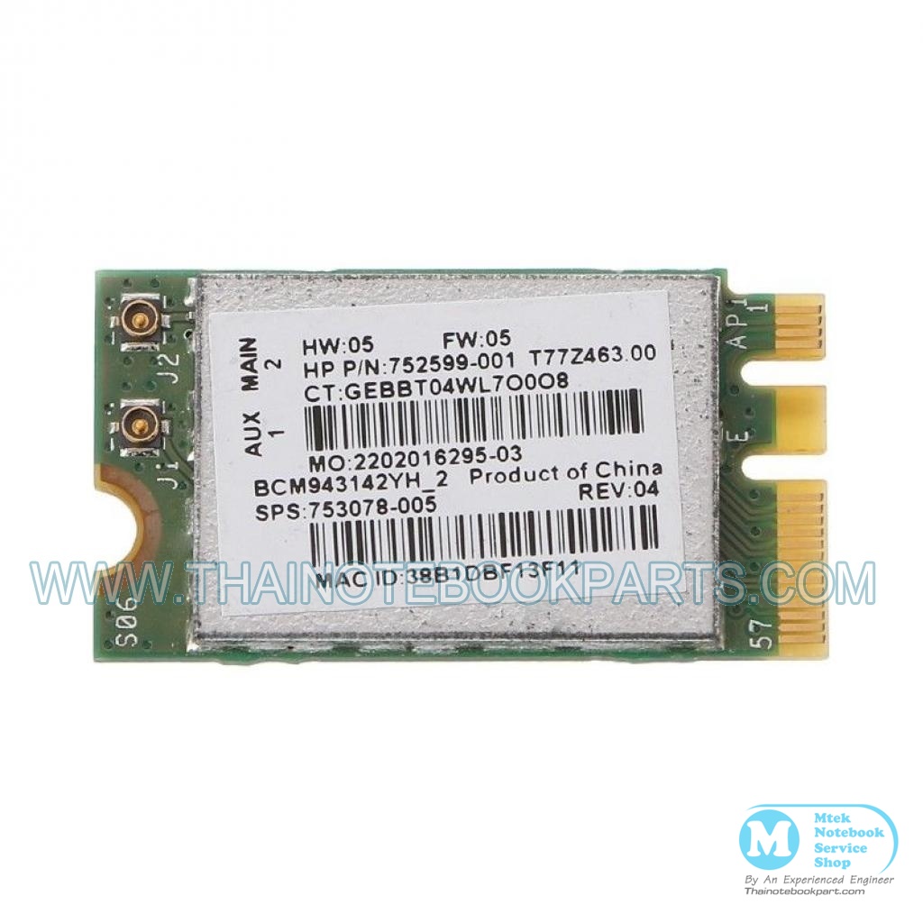 MT01369 Hot BCM943142Y 802.11b/g/n Bluetooth 4.0 WLAN 150Mbps NGFF Wireless Wifi Card (สินค้าใหม่) 1