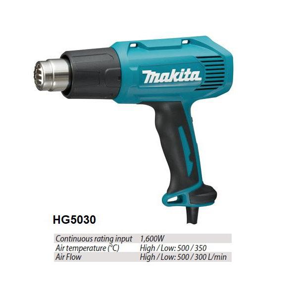 MAKITA MAKITA HG5030 เครื่องเป่าลมร้อน ปืนเป่าลมร้อน เป่าลมร้อน HEAT GUN 1600W ปรับได้ 2ระดับ