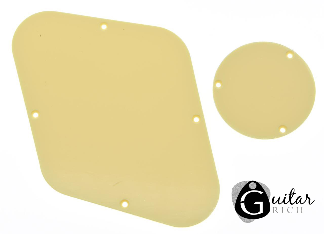 ฝาปิดช่องคอนโทรล เลสพอล สไตล์ Gibson สีครีม พร้อมน็อต