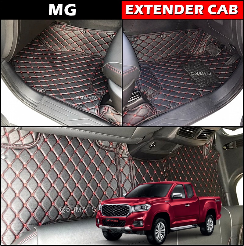 พรมปูพื้นรถยนต์ 6D MG EXTENDER CAB พรมหนัง6D เกรดA 12มิล เต็มคัน 3ชิ้น