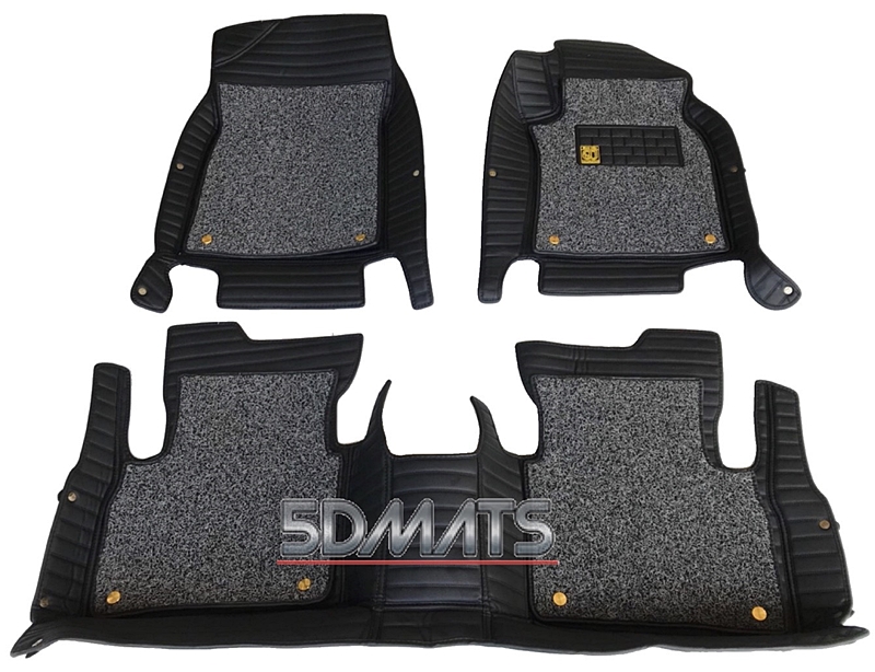 พรมปูพื้นรถยนต์ 5D 13มิล TEANA ปี 2014-2018 L33 หนังลายตรง สีดำด้ายดำ3ชิ้น +ใยดักฝุ่น4ชิ้น