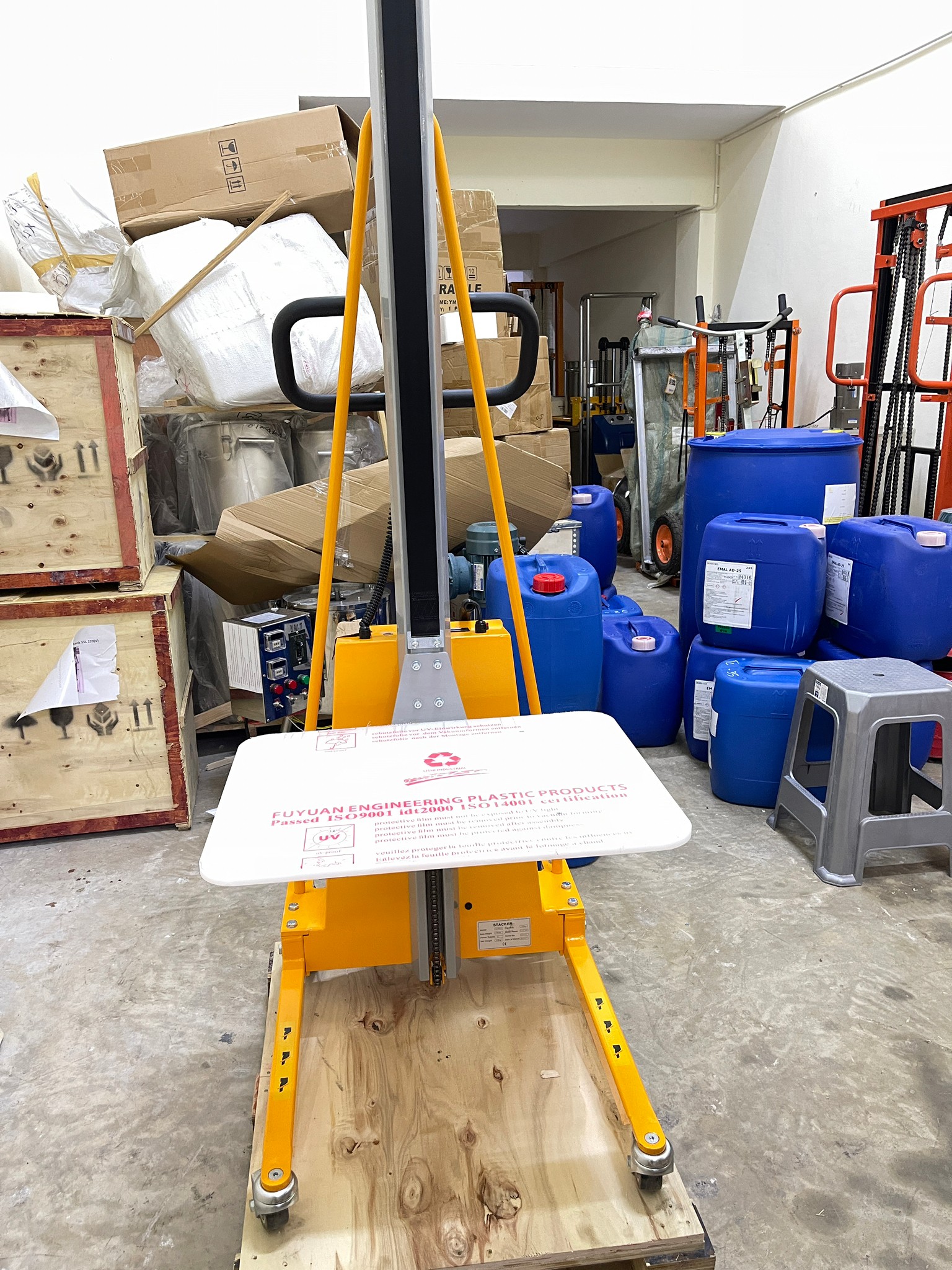 รถเข็นไฟฟ้า mini forklift workstation รถยก stacker ไฟฟ้า รุ่น 100kg/150kg.