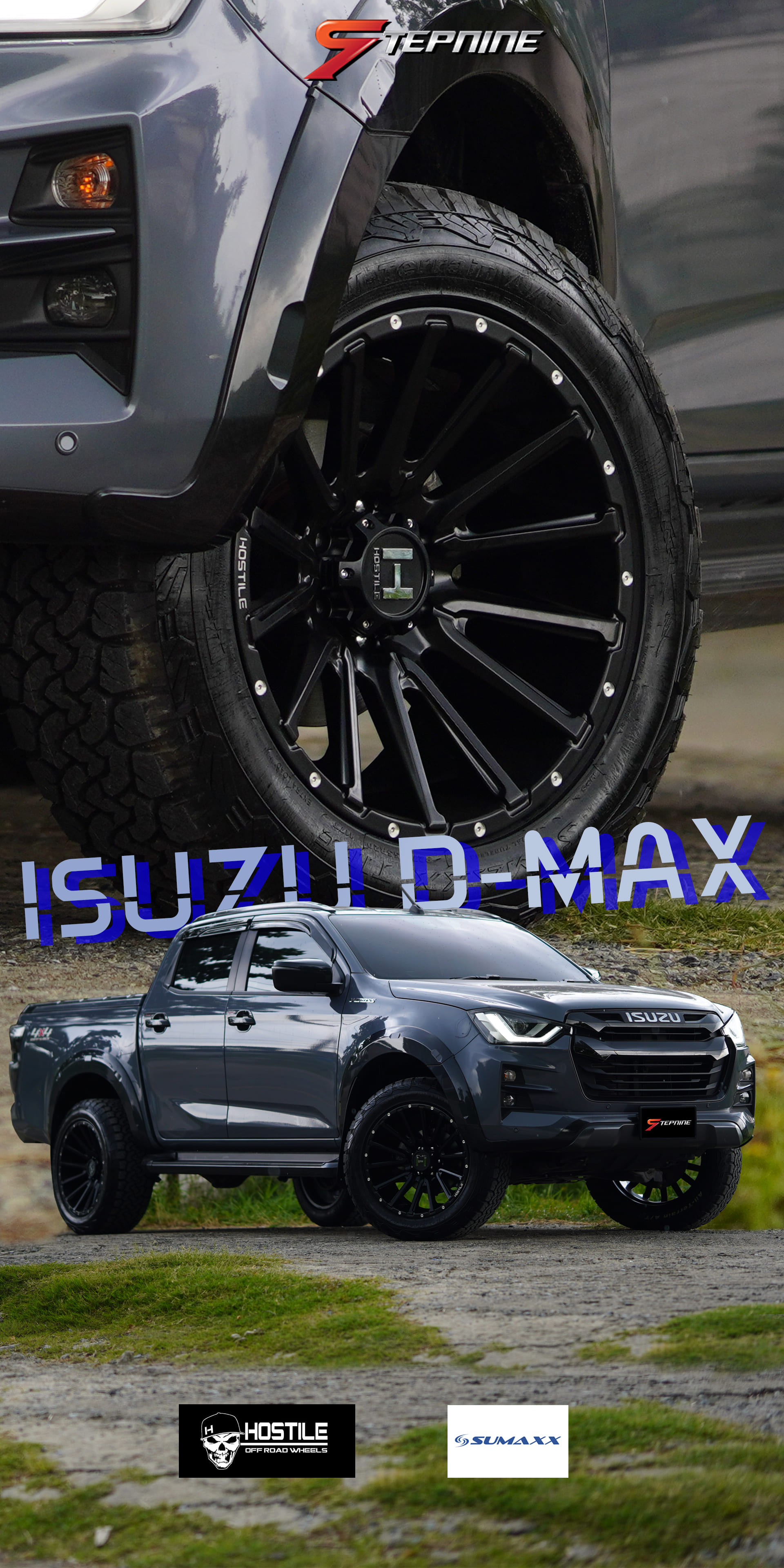 ISUZU D-MAX ล้อแท้ HOSTILE ขอบ20 ยกแบบโช๊คเดิม
