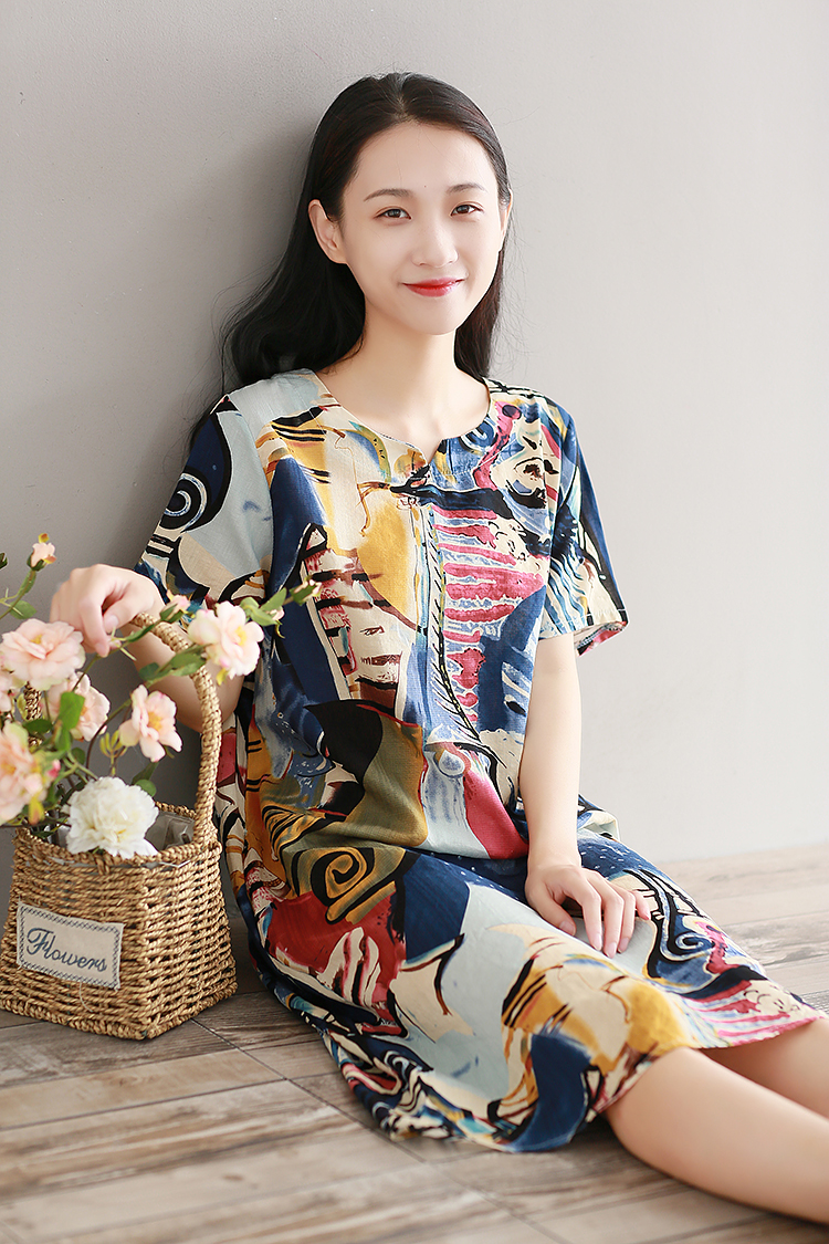 MM เสื้อผ้าแฟชั่น ชุดเดรสย้อนยุคใหม่ไซส์พิเศษไซส์ใหญ่พิเศษแขนสั้น (สีรูปภาพ)