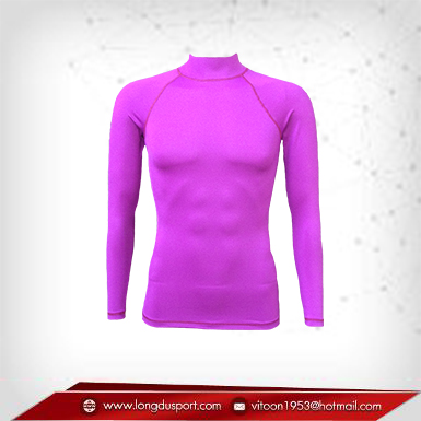 Body Fit / Base Layer เสื้อรัดรูป คอตั้ง แขนยาว สีม่วง darkviolet