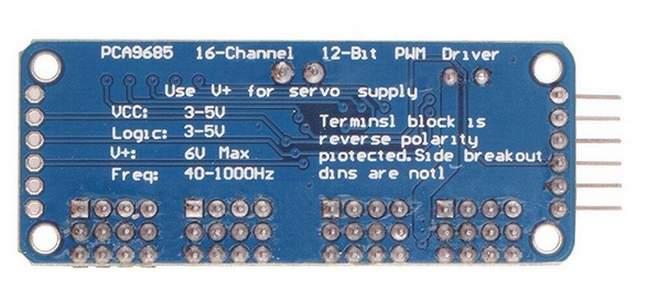 บอร์ดขับServo motor 16 ตัวเชื่อมต่อแบบ I2C (PCA9685 16 Ch. 12Bit PWM)