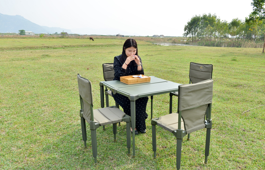 Aluminum Folding and Portable Wild Land Outdoor Camping Table Plus