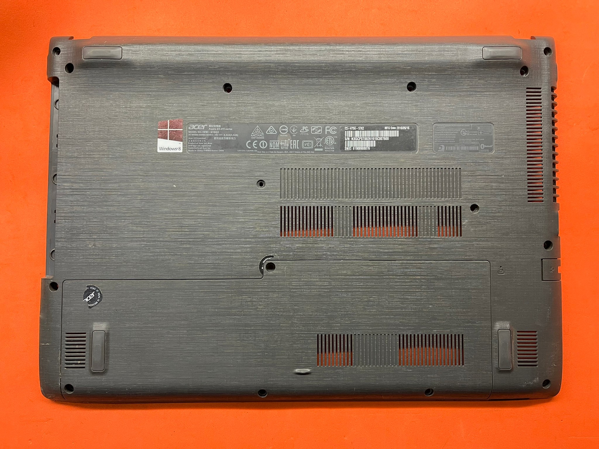 MT01821 บอดี้ส่วนล่าง ACER ASPIRE E5-475 E5-476 E5-475G Mainboard Bottom Casing 60.GJWN7.003 (มือสอง) 2