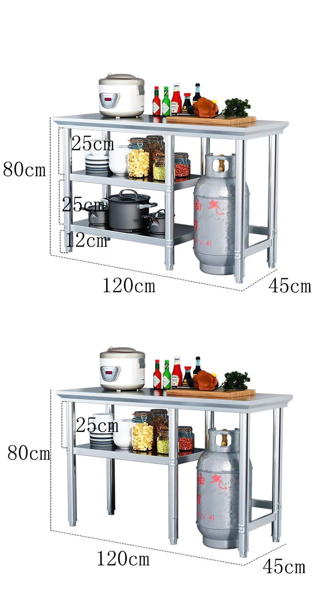 โต๊ะสแตนเลส stainless steel table 201 TB01 TB02 TB03