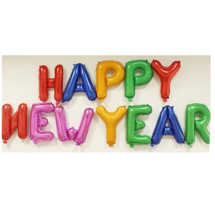 ลูกโป่งฟอยล์ตัวอักษร Happy New Year สีคัลเลอร์ฟูล