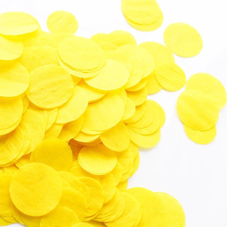 Paper Confetti กระดาษโปรยกลม กระดาษโปรยปาร์ตี้ 2.5CM สีเหลือง 100 กรัม