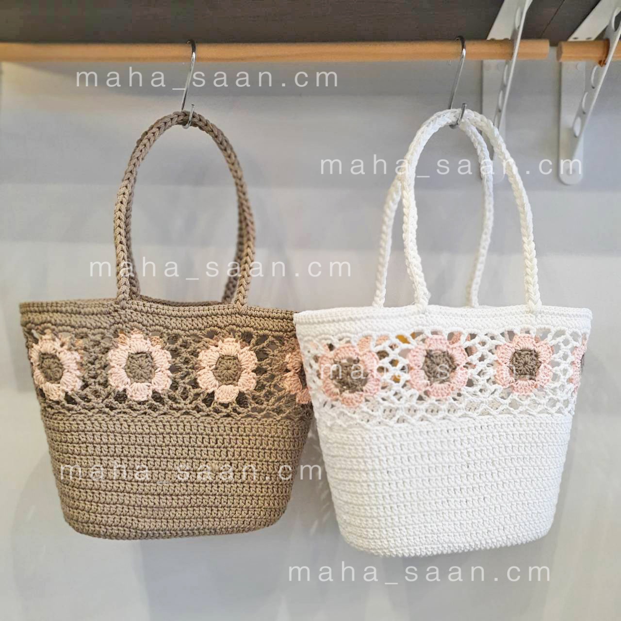 กระเป๋าเชือกถัก ทรงสี่เหลี่ยม สะพายไหล่ มี2สี (JJ2195)