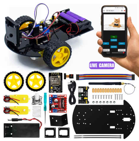 ชุดSmart Robot Car Kit 2WD ESP32 พร้อมกล้องWifi (ไม่รวมแบตเตอรี่ รุ่น 18650) ESP32CAM