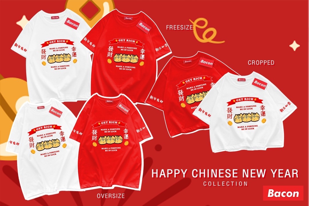 เสื้อตรุษจีน ครอป ฟรีไซส์ โอเวอร์ไซส์