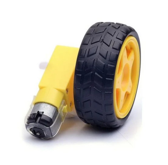 ชุดมอเตอร์เกียร์พร้อมล้อยาง สำหรับรถหุ่นยนต์ (TT Motor with Wires and Wheel Kit) TT Wheel Kit