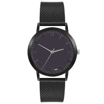 Carolaneshop Women Fashion Luxury Leisure Auger Silicone Strap Stainless Steel Quartz Watch