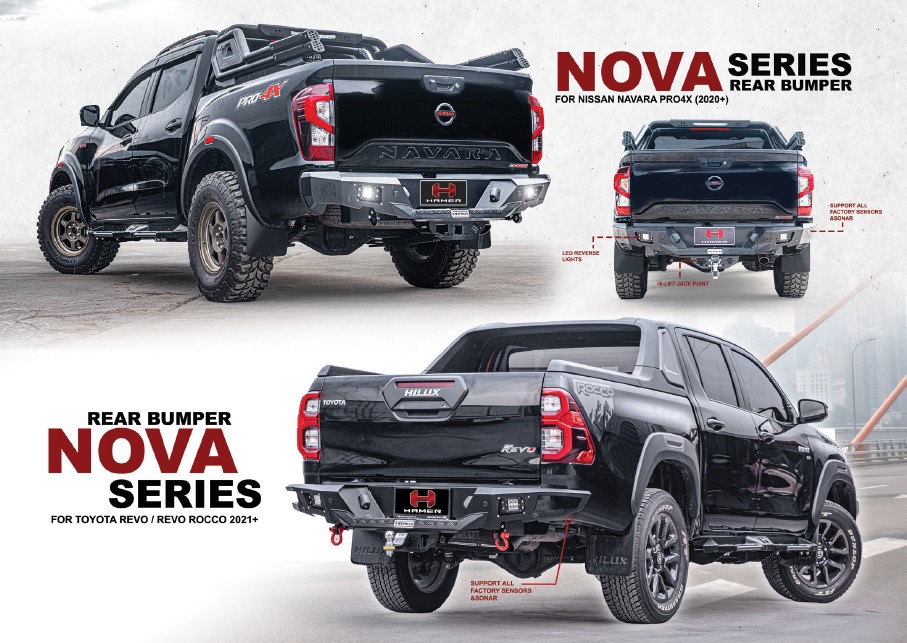 NOVA SERIES REAR BUMPER NISSAN NAVARA PRO4X 2020+ & TOYOTA REVO-REVO ROCCO 2021+