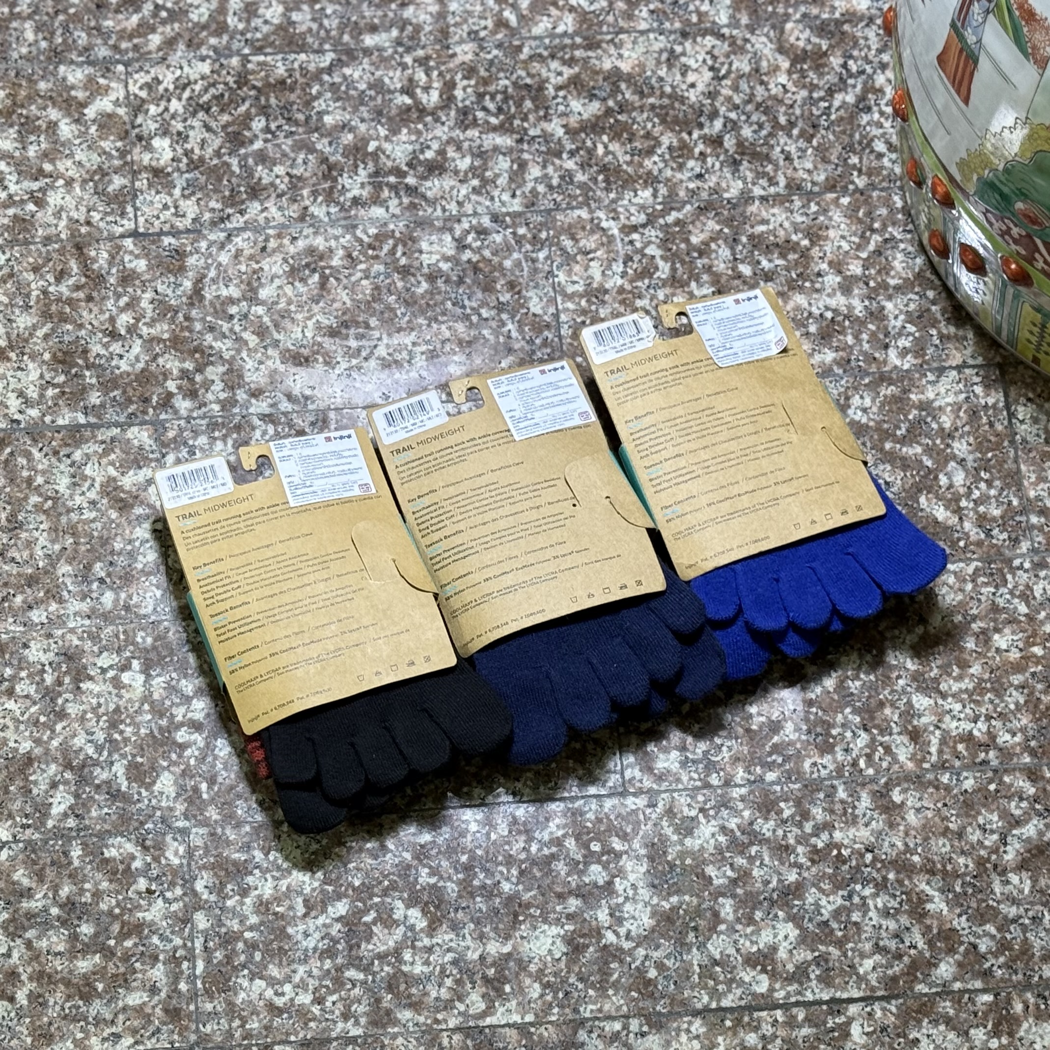 ถุงเท้าวิ่ง Injinji Trail Ankle Running Socks ‘3สี‘ (M)