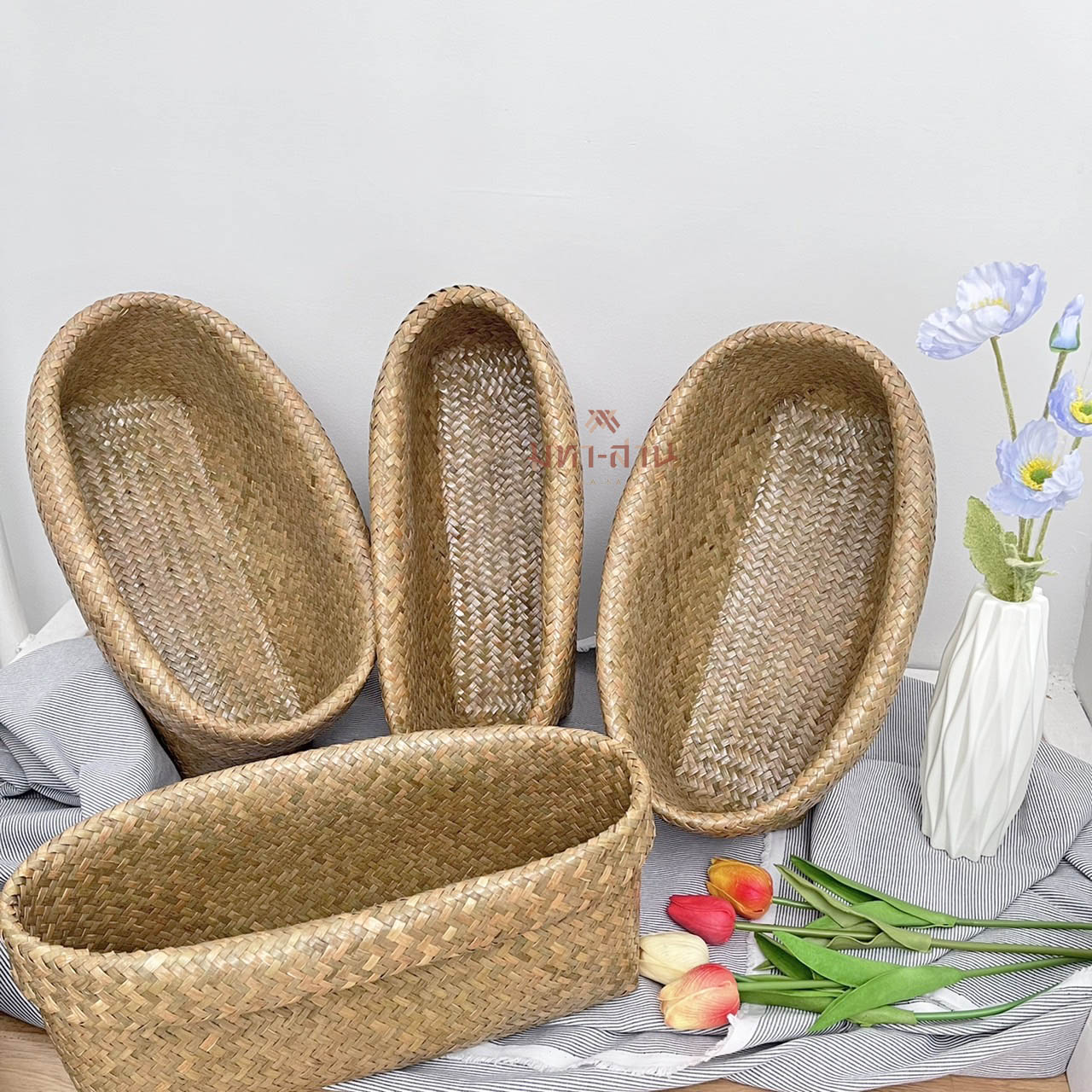 ถาดกระจูด กล่องกระจูด ตะกร้ากระจูด ตะกร้าใส่ของ พร็อพถ่ายรูป 🍃