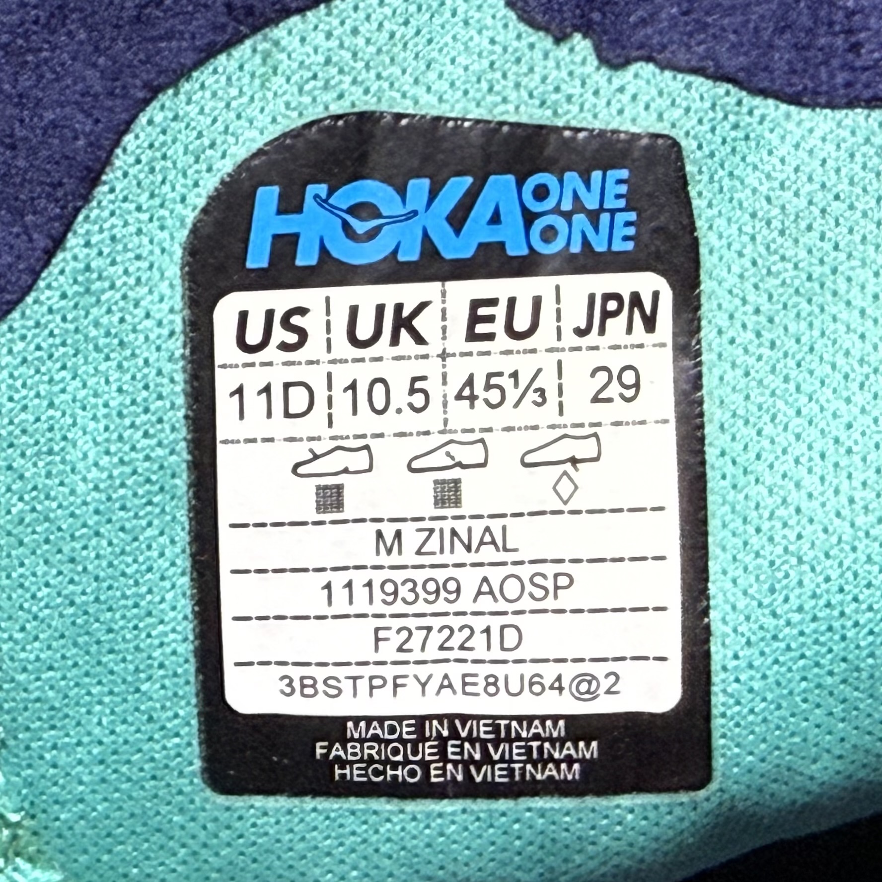 รองเท้าวิ่งเทรล HOKA Zinal ‘ATLANTIS’ (M11US)